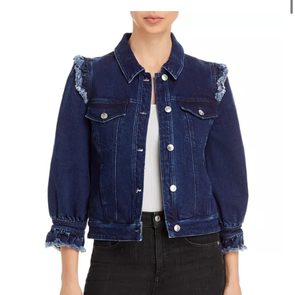 Generation Love Dark Blue Denim Jacket with Frayed Details